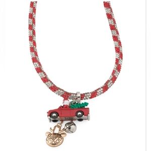 Betsey Johnson Santa In Red Truck Necklace